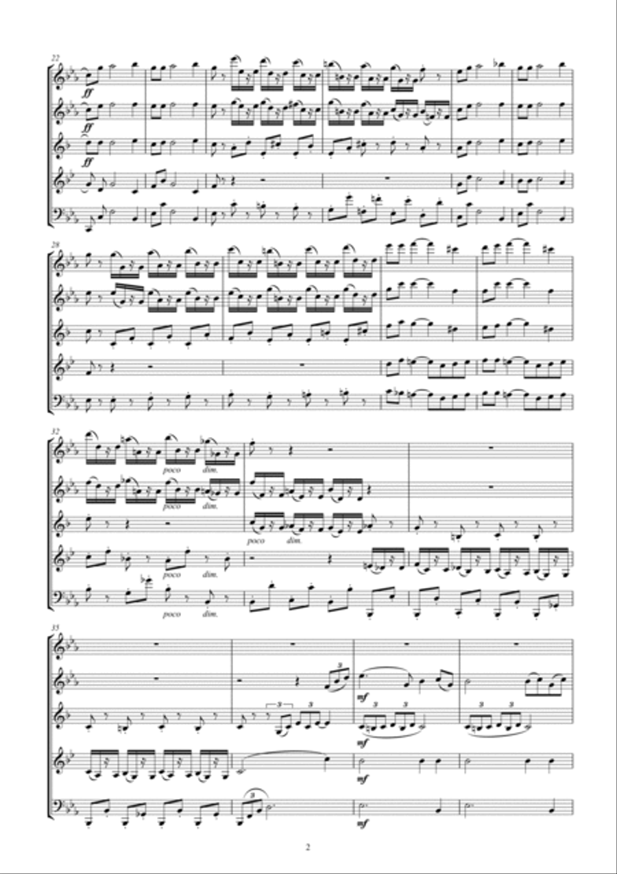 Tchaikovsky: The Seasons Op37 No.7 July (Song of the Reapers) Woodwind Quintet scores gallery preview page 4