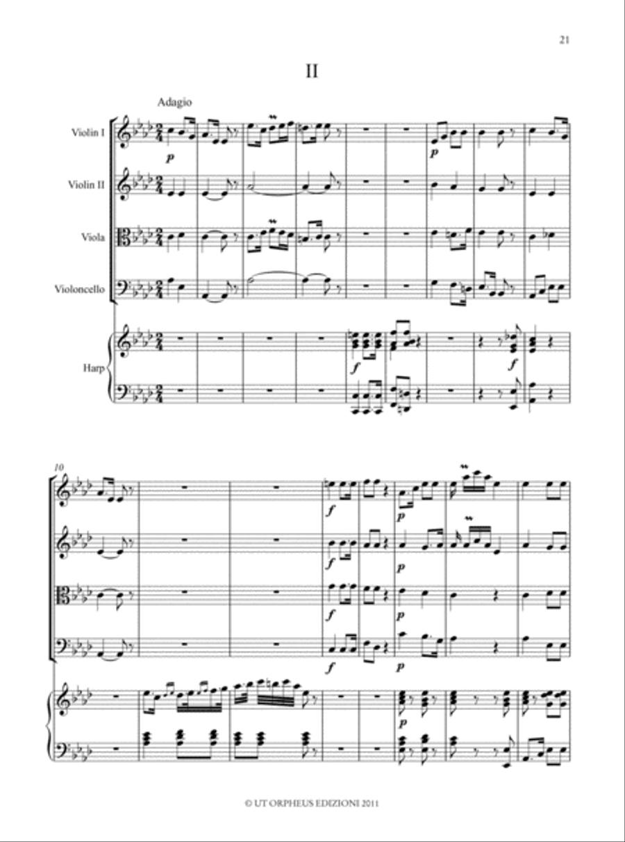 Quintet in C Minor AV 24 for Harp and String Quartet