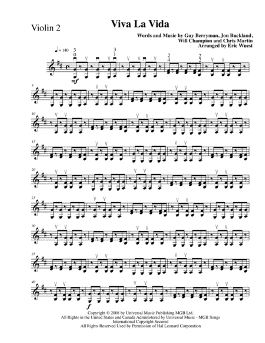 Viva La Vida String Trio scores gallery preview page 4