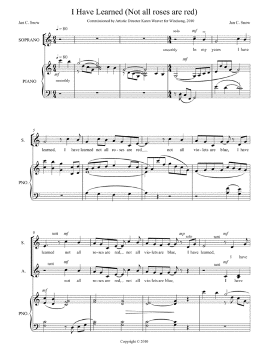 I Have Learned SSAA scores gallery preview page 1