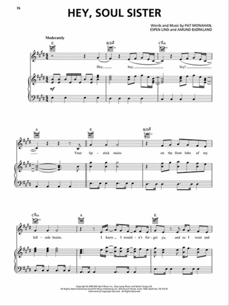 Train - Piano Sheet Music Collection Piano, Vocal, Guitar scores gallery preview page 4