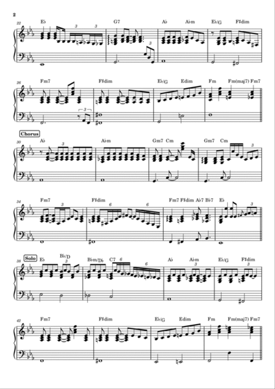 My Melancholy Blues Piano Solo scores gallery preview page 2