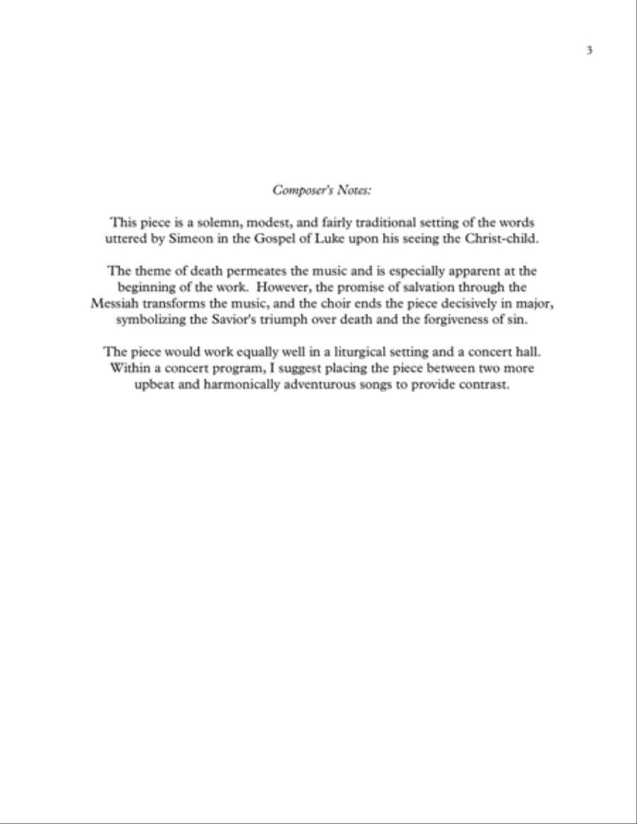 Nunc dimittis 4-Part scores gallery preview page 3
