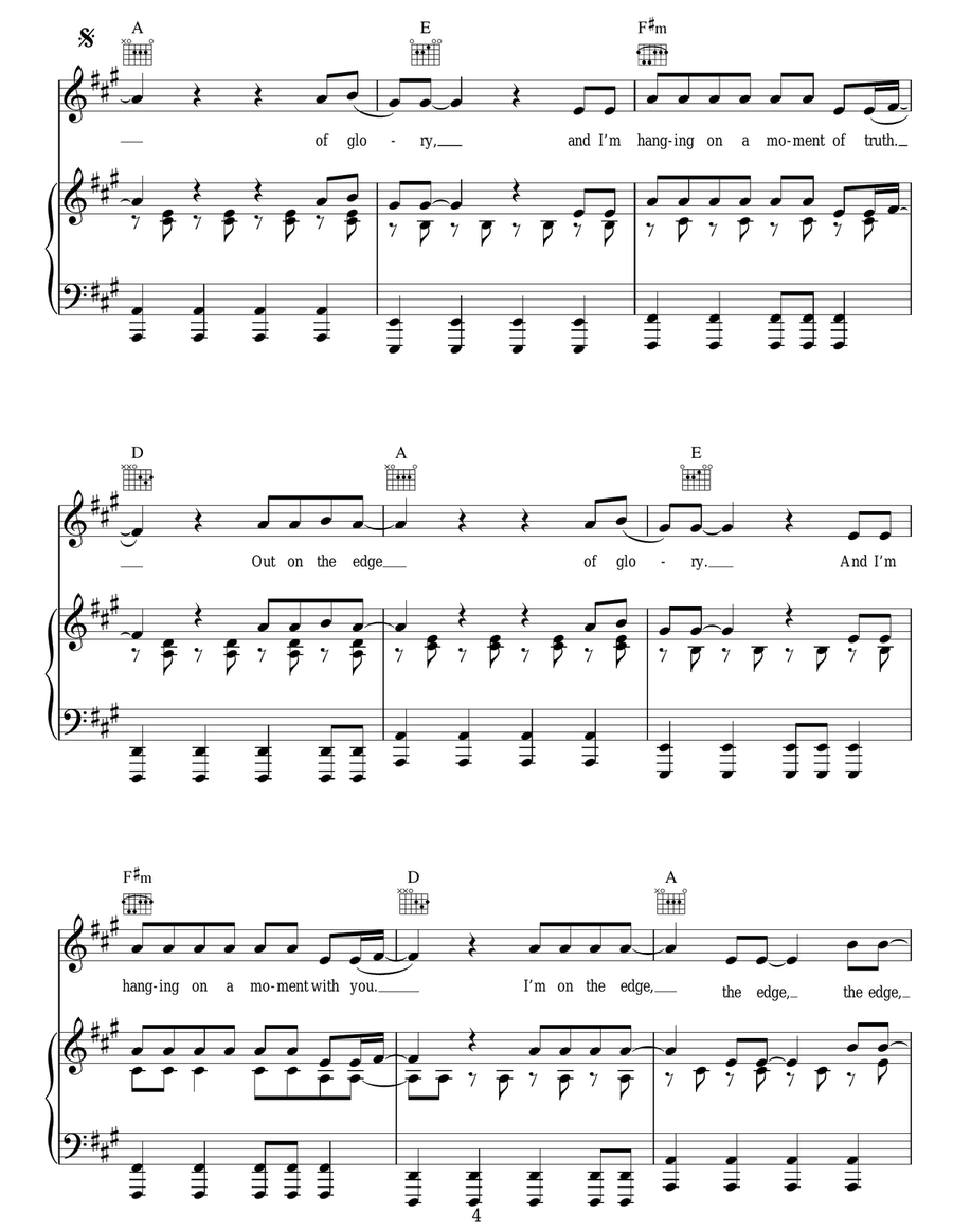The Edge Of Glory The Edge Of Glory Acoustic Guitar scores gallery preview page 4