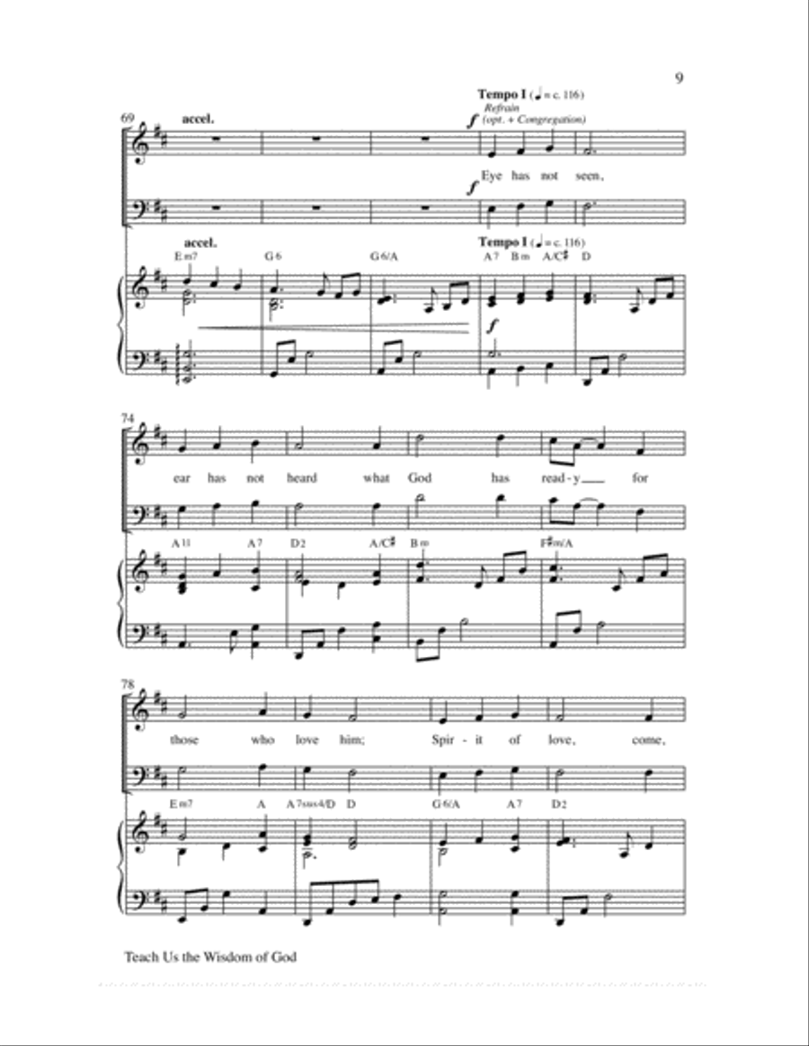 Teach Us the Wisdom of God 4-Part scores gallery preview page 9