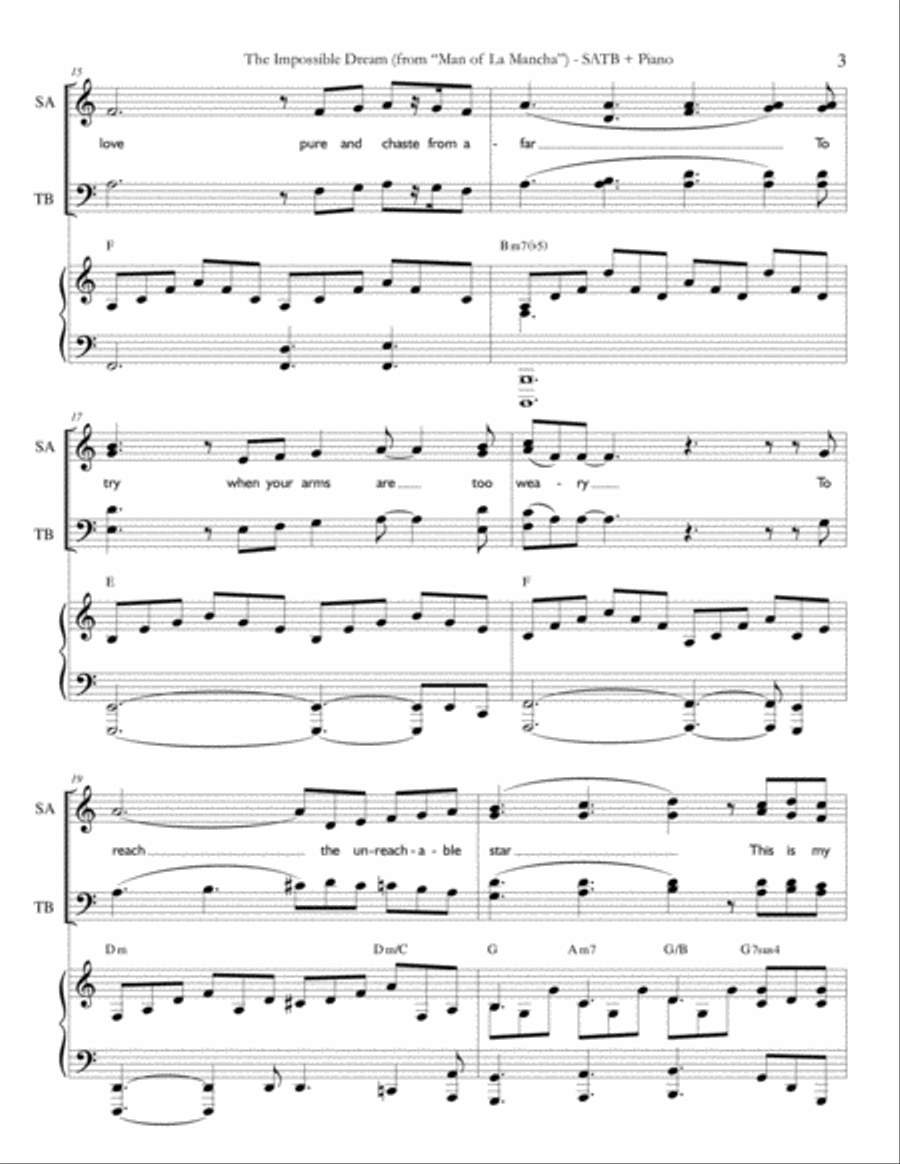 The Impossible Dream 4-Part scores gallery preview page 3