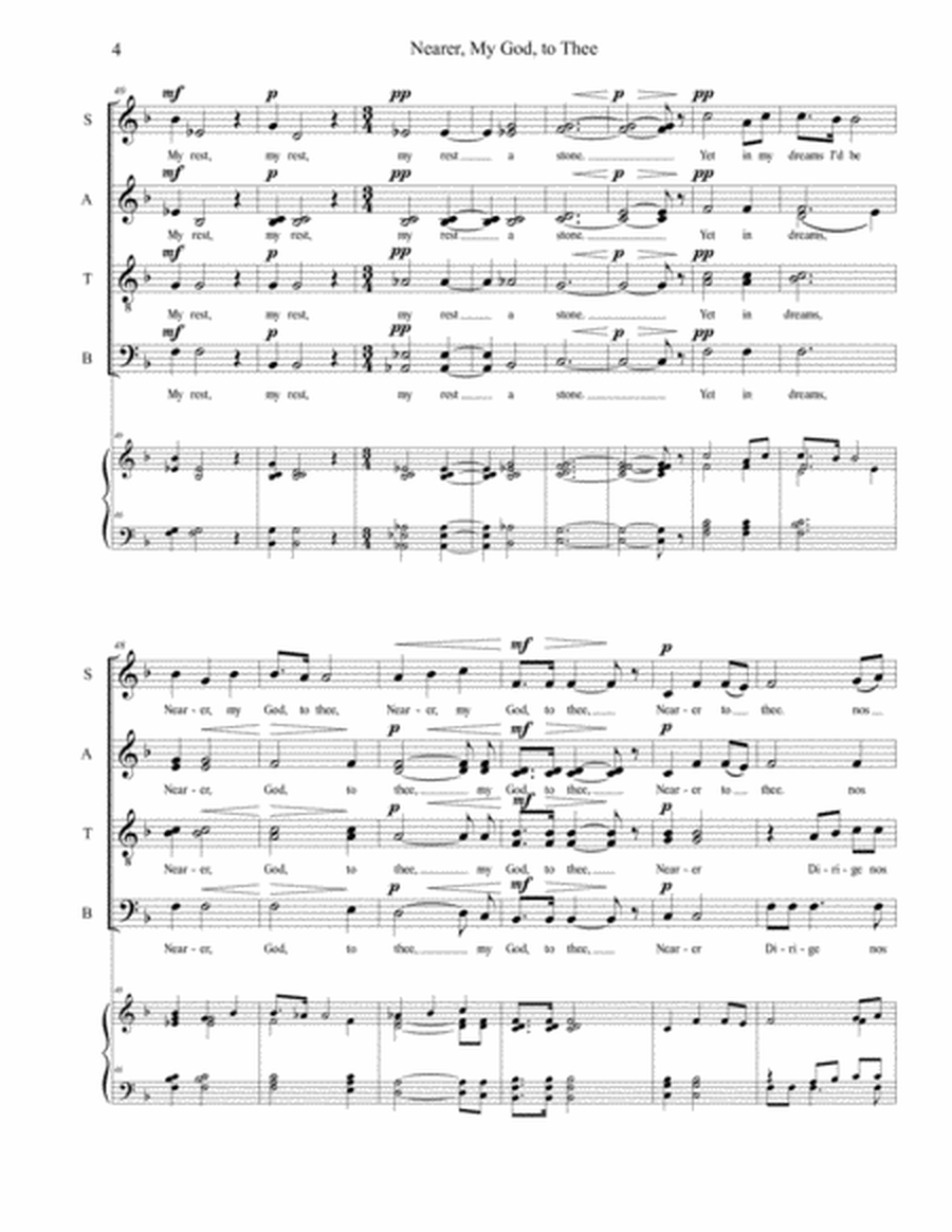 Nearer, My God, to Thee: SATB A Cappella Choral Arrangement