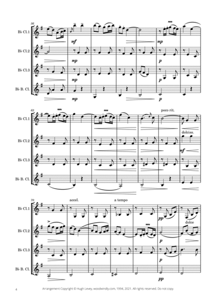 Chanson de Matin - Edward Elgar - Clarinet Quartet image number null