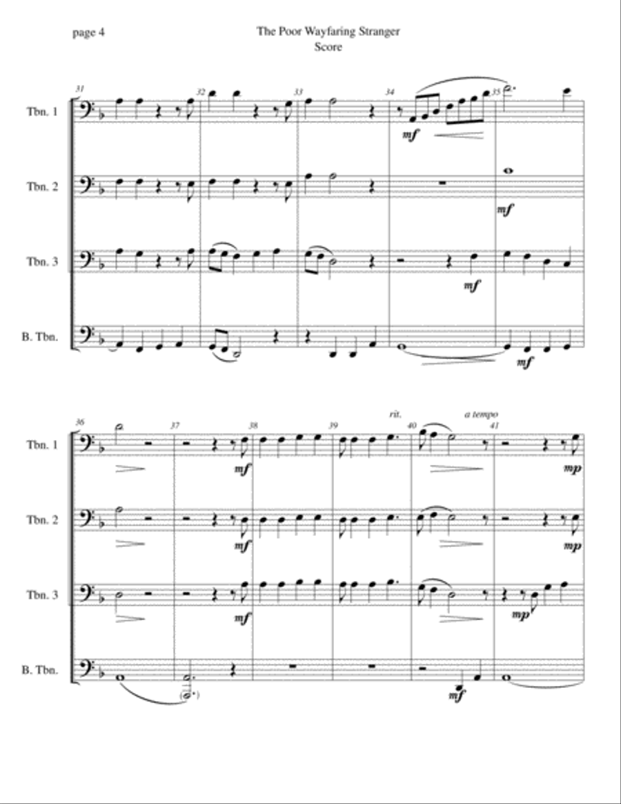 The Poor Wayfaring Stranger Piano scores gallery preview page 4