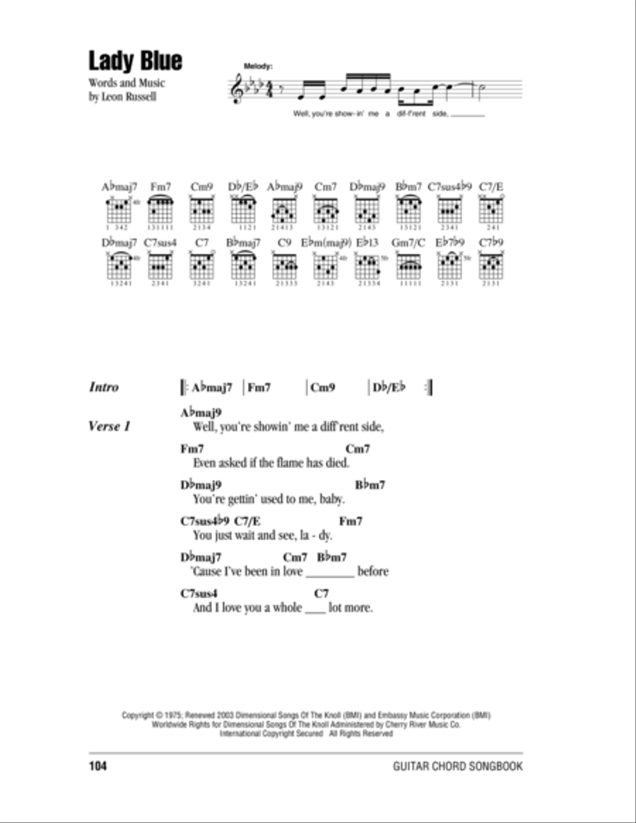 Lady Blue Acoustic Guitar scores gallery preview page 1