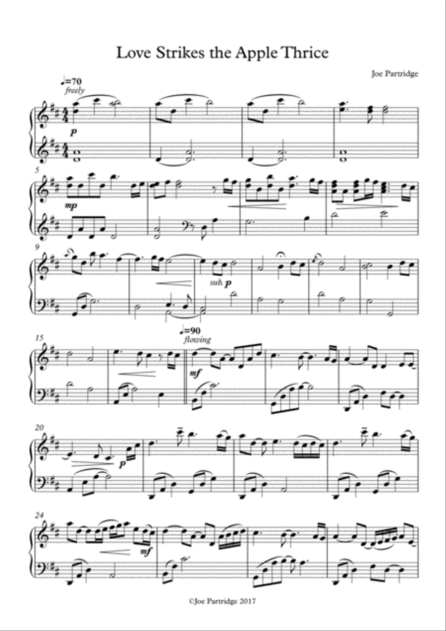 Love Strikes the Apple Thrice Easy Piano scores gallery preview page 3