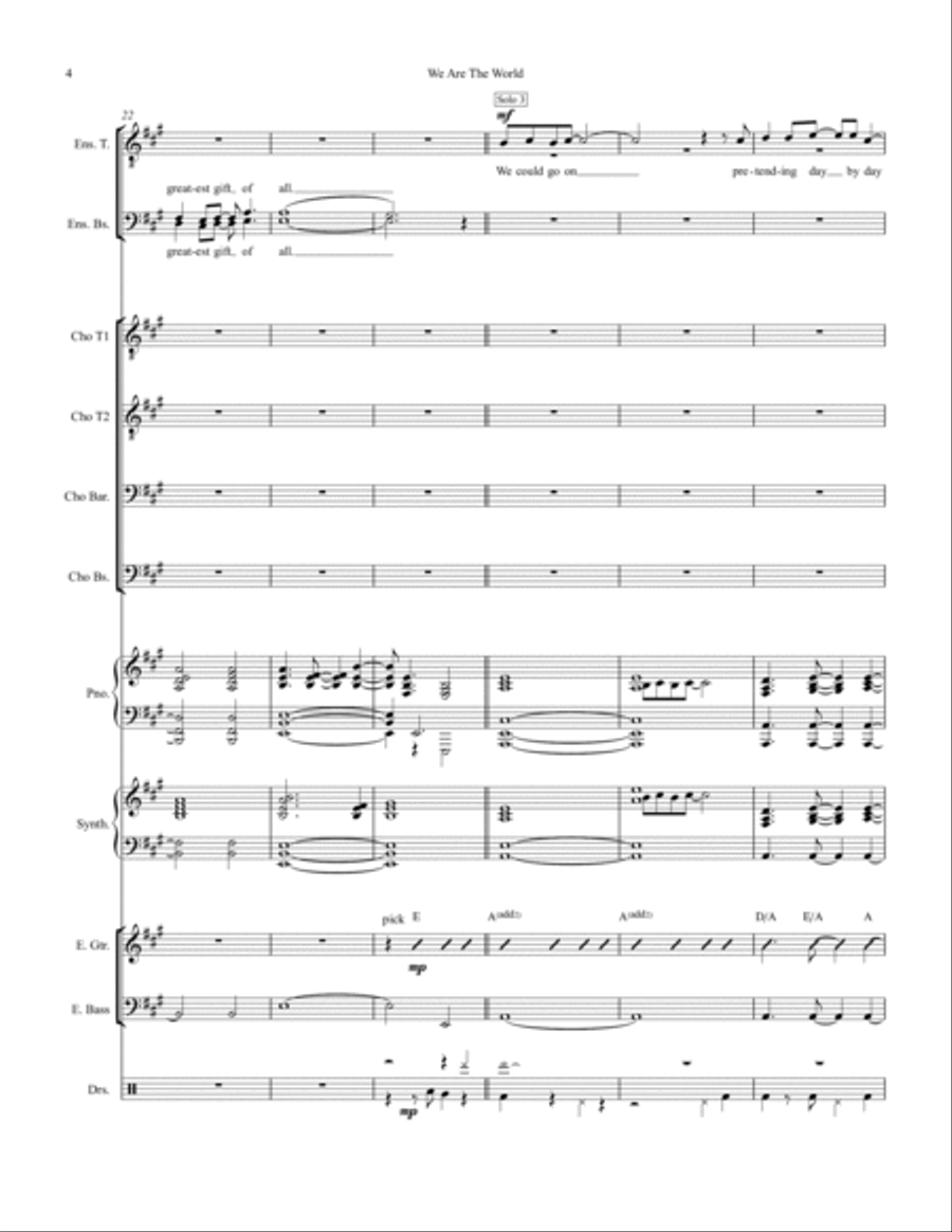 We Are The World Small Ensemble scores gallery preview page 4