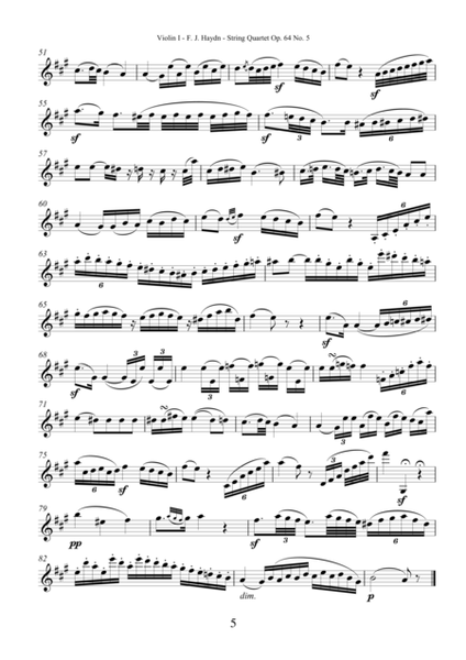 Haydn - String Quartet in D major Op.64 No.5 The Lark (parts)
