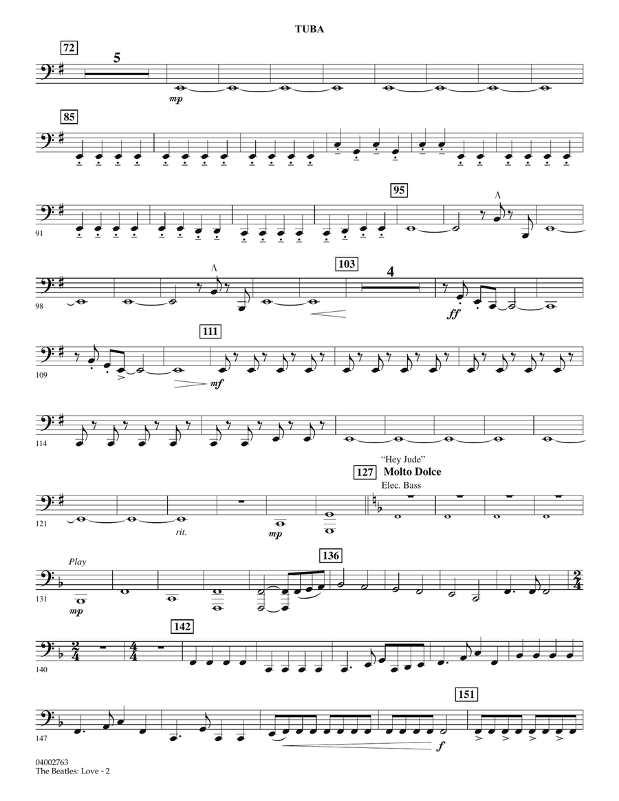 The Beatles: Love - Tuba Concert Band scores gallery preview page 2