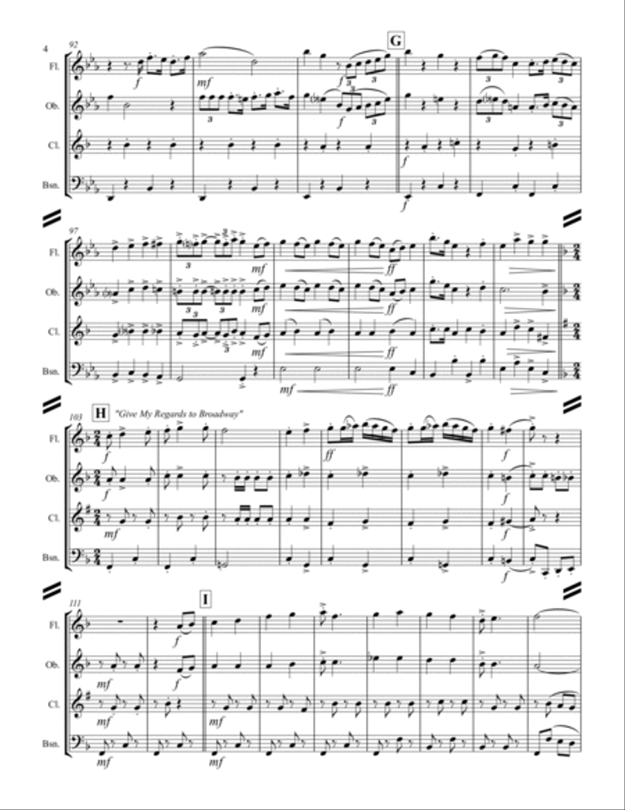 Broadway Medley (for Woodwind Quartet) Woodwind Quartet scores gallery preview page 5