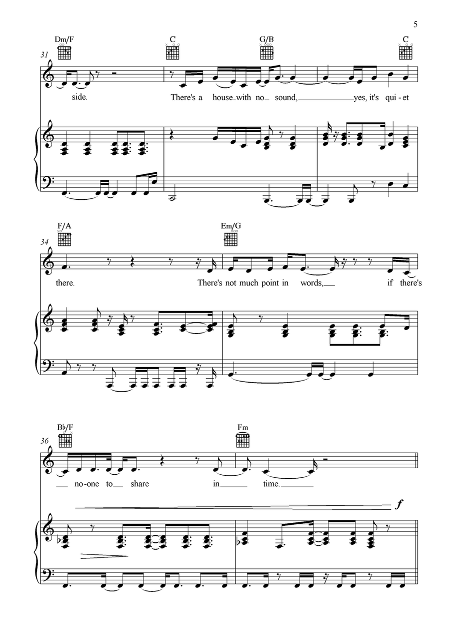 House With No Door Piano, Vocal scores gallery preview page 6