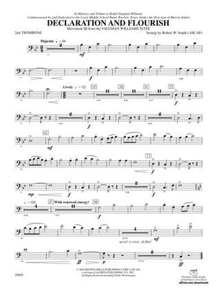 Declaration and Flourish (Movement III from the Vaughan Williams Suite): 2nd Trombone