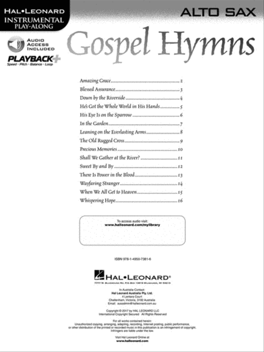 Gospel Hymns for Alto Sax Alto Saxophone scores gallery preview page 2