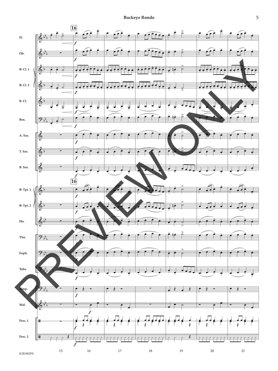 Buckeye Rondo (Score) Concert Band scores gallery preview page 6