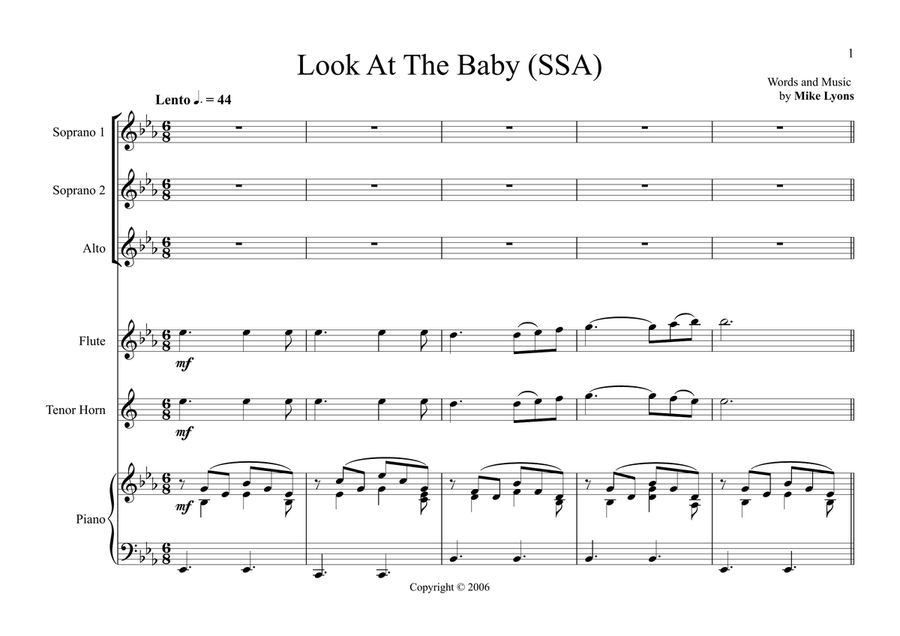 Look At The Baby (SSA) SSA scores gallery preview page 3