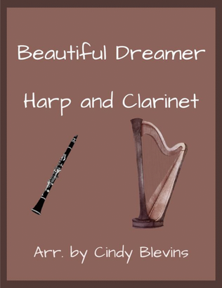 Book cover for Beautiful Dreamer, for Harp and Clarinet
