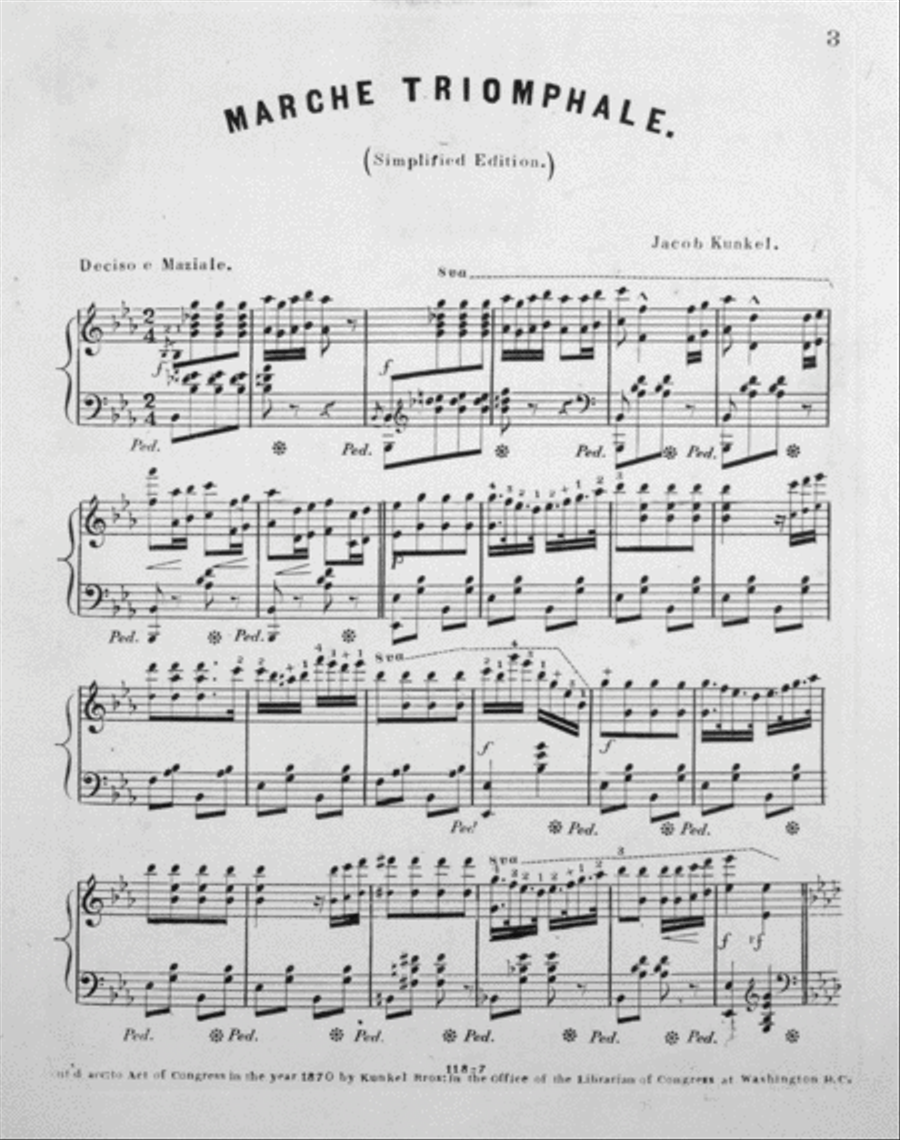 Charles and Jacob Kunkel's Compositions. Marche Triomphale Piano Solo scores gallery preview page 2