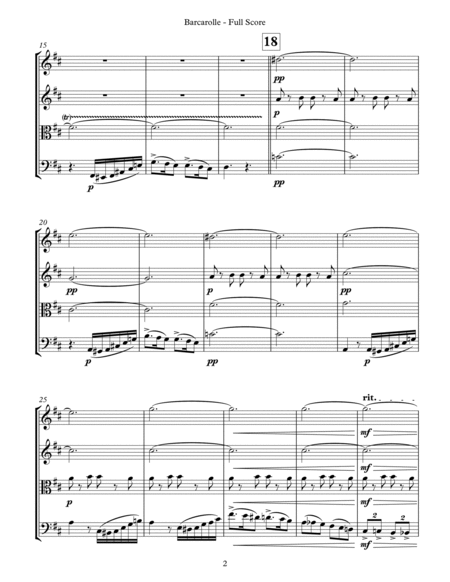 Barcarolle (for String Quartet) image number null
