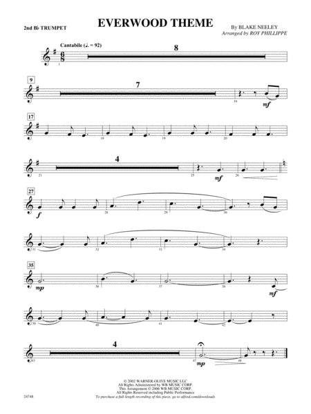 Everwood Theme: 2nd B-flat Trumpet