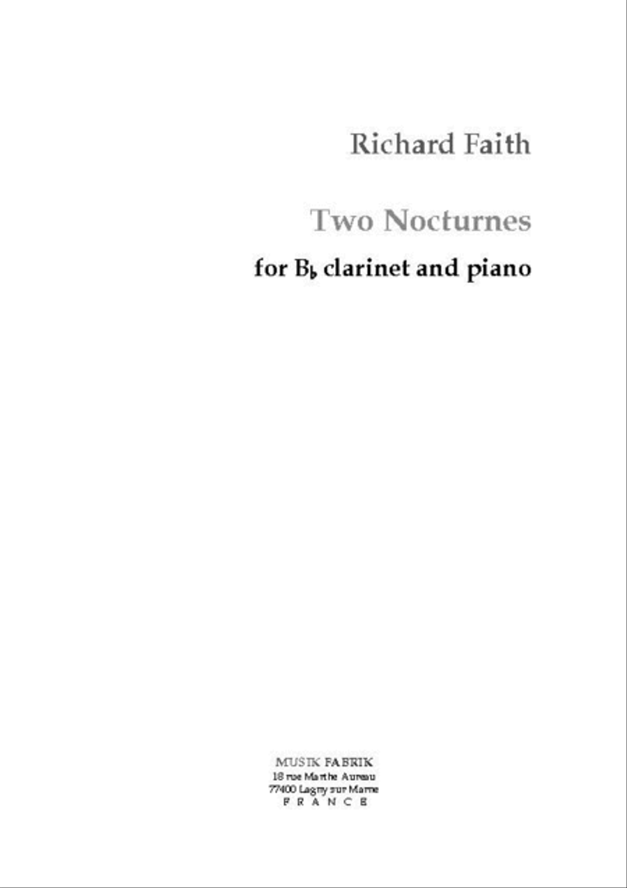 Two Nocturnes B-Flat Clarinet scores gallery preview page 1