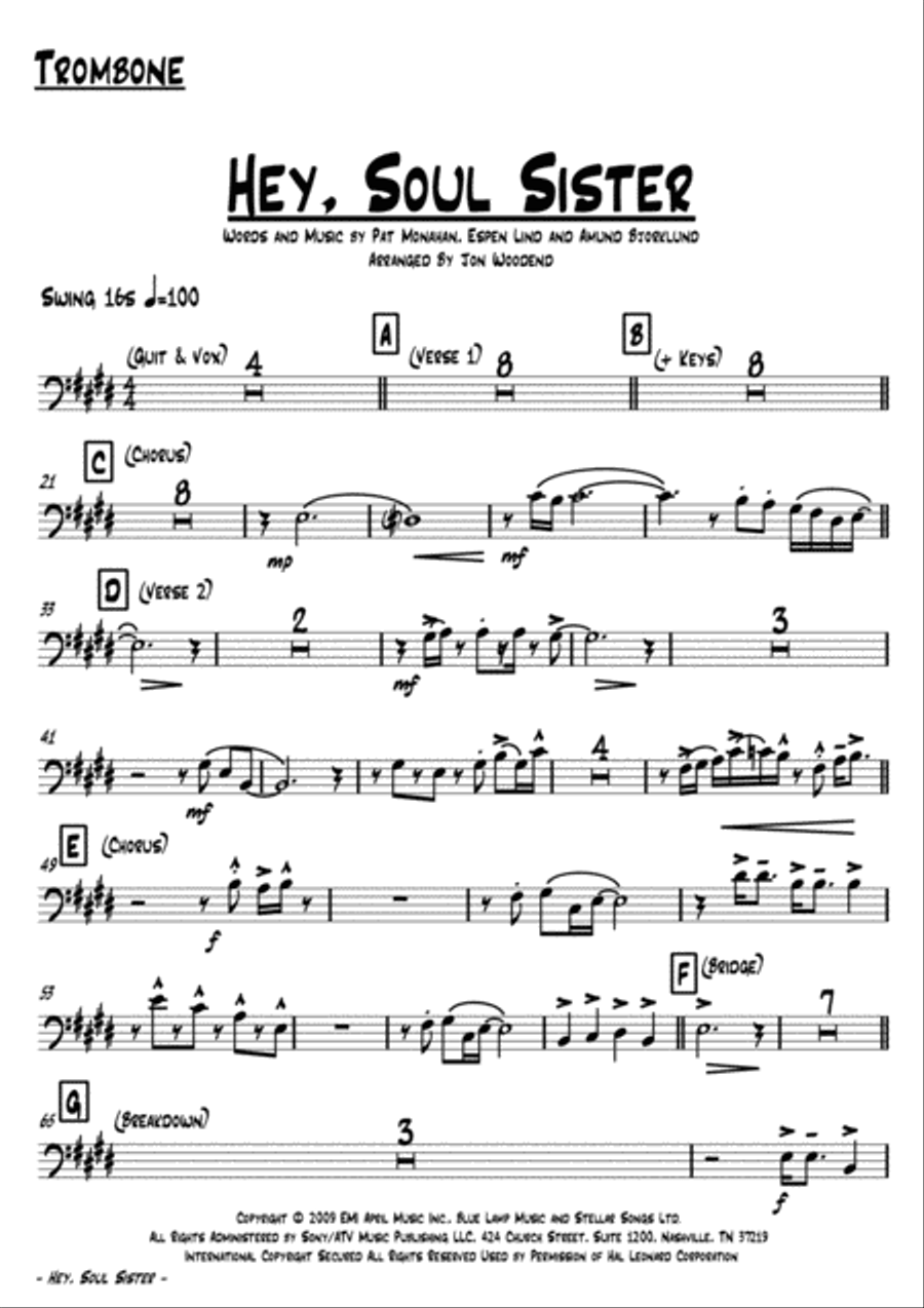 Hey, Soul Sister Jazz Ensemble scores gallery preview page 2