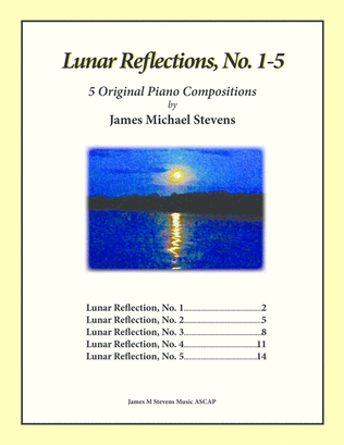 Book cover for Lunar Reflections, No. 1-5 Piano Book