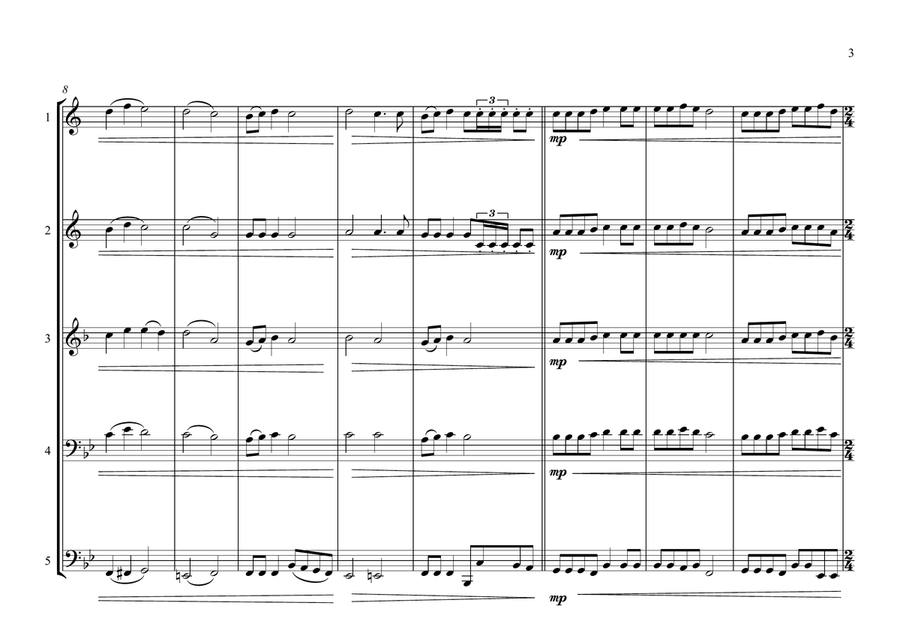 South African National Anthem for Brass Quintet Brass Quintet scores gallery preview page 3