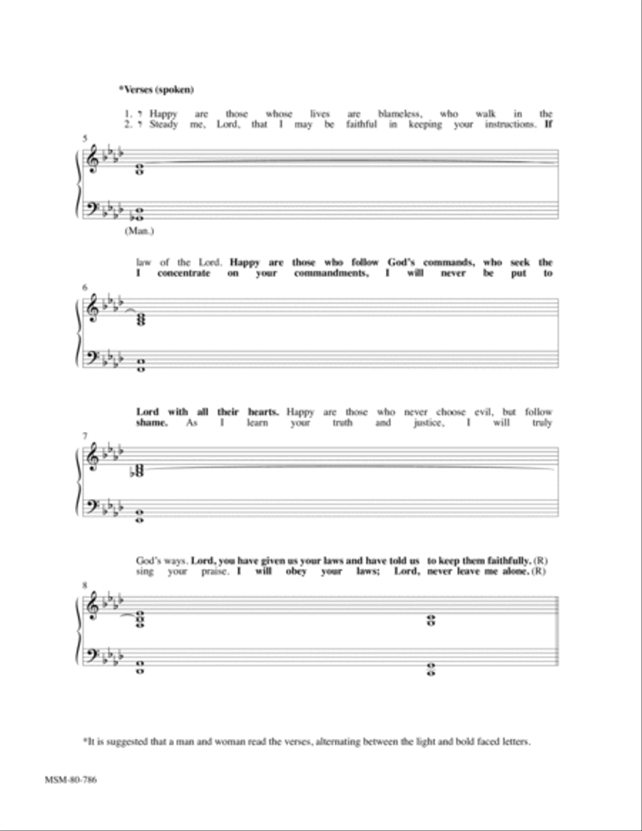 Psalm 119:1-8 4-Part scores gallery preview page 2