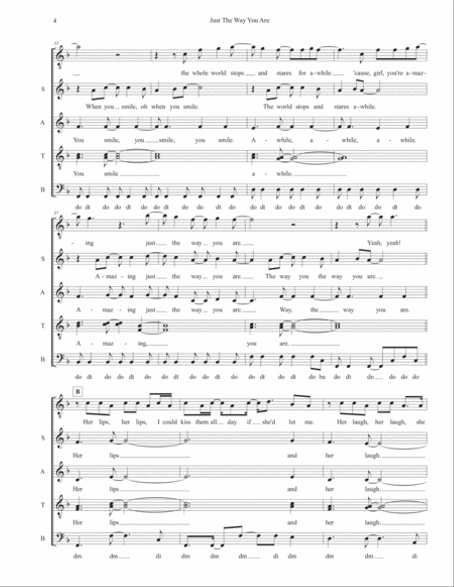 Just The Way You Are Divisi scores gallery preview page 4