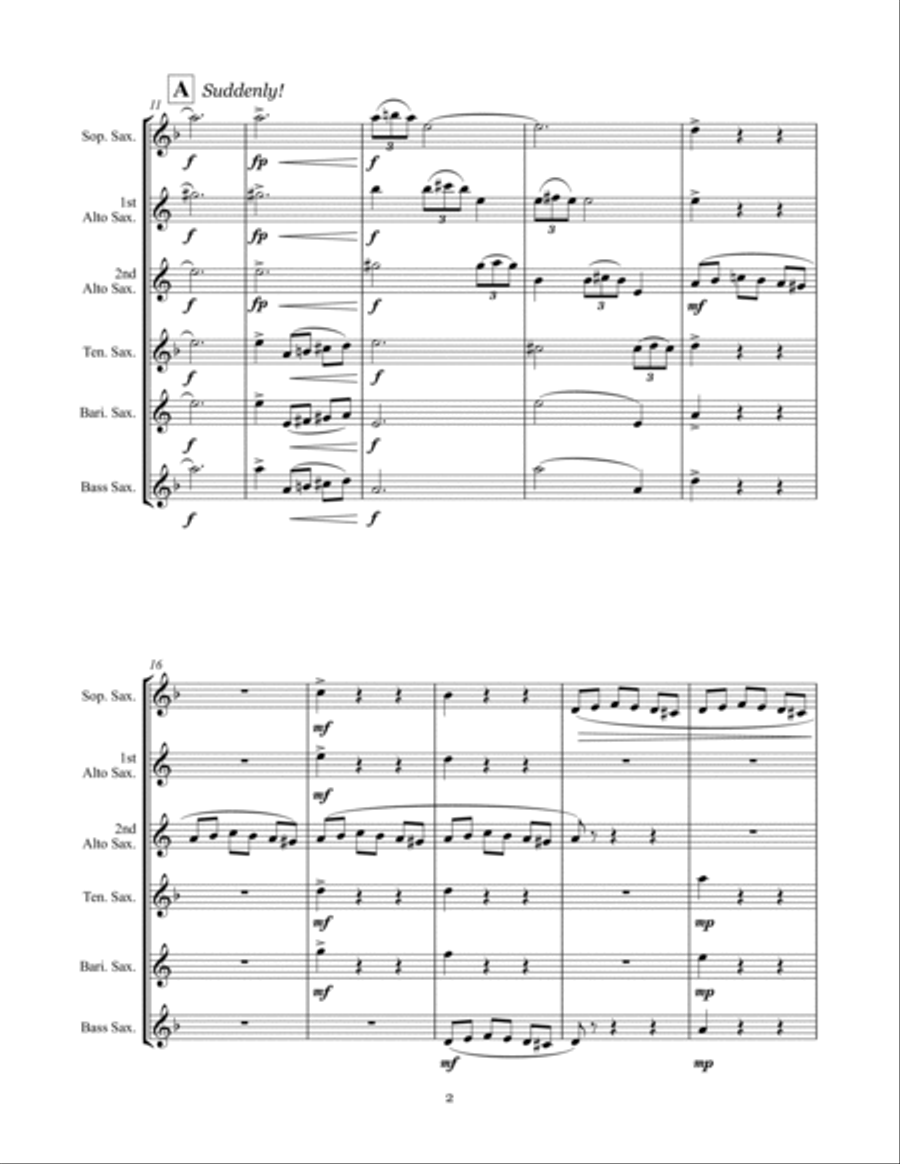 Dancing Devil (Saxophone Quintet) Saxophone Quintet scores gallery preview page 2