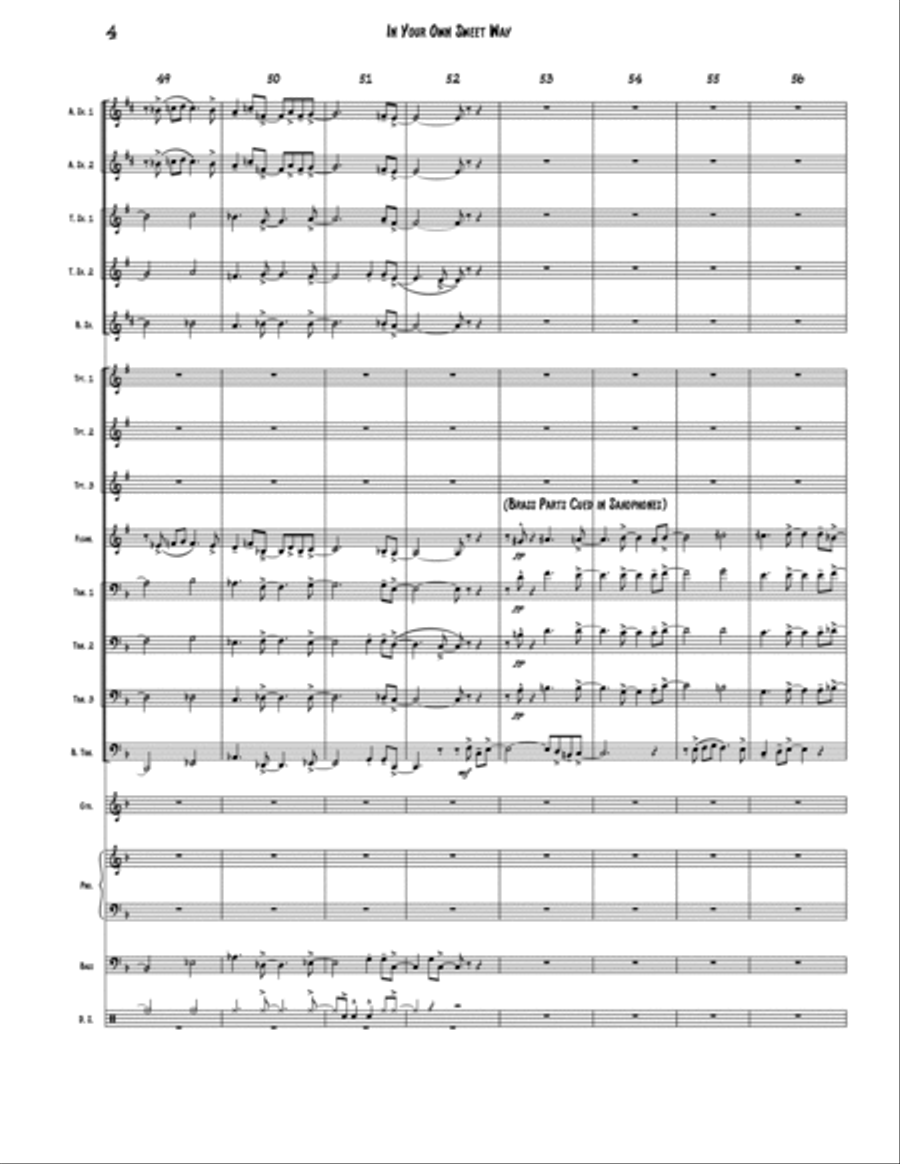 In Your Own Sweet Way Jazz Ensemble scores gallery preview page 4