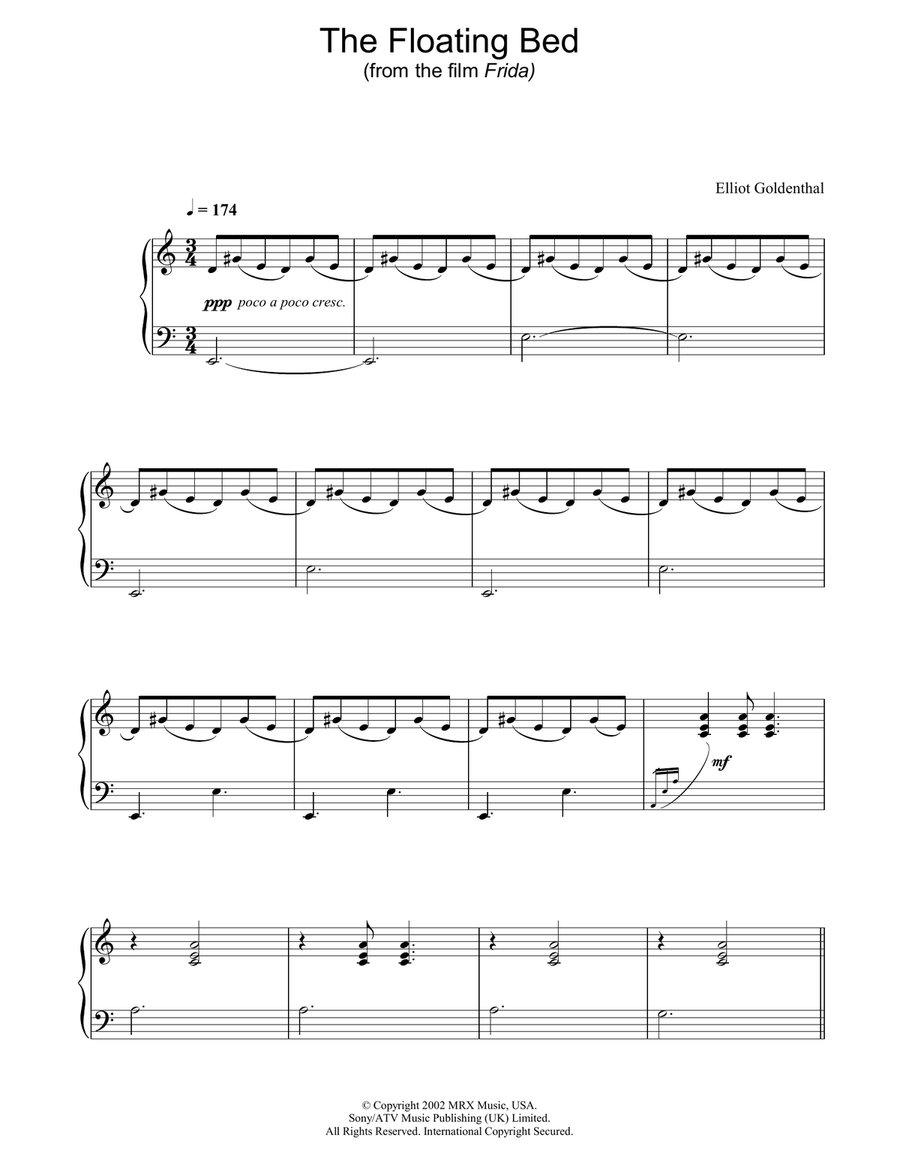 The Floating Bed The Floating Bed Piano Solo scores gallery preview page 1