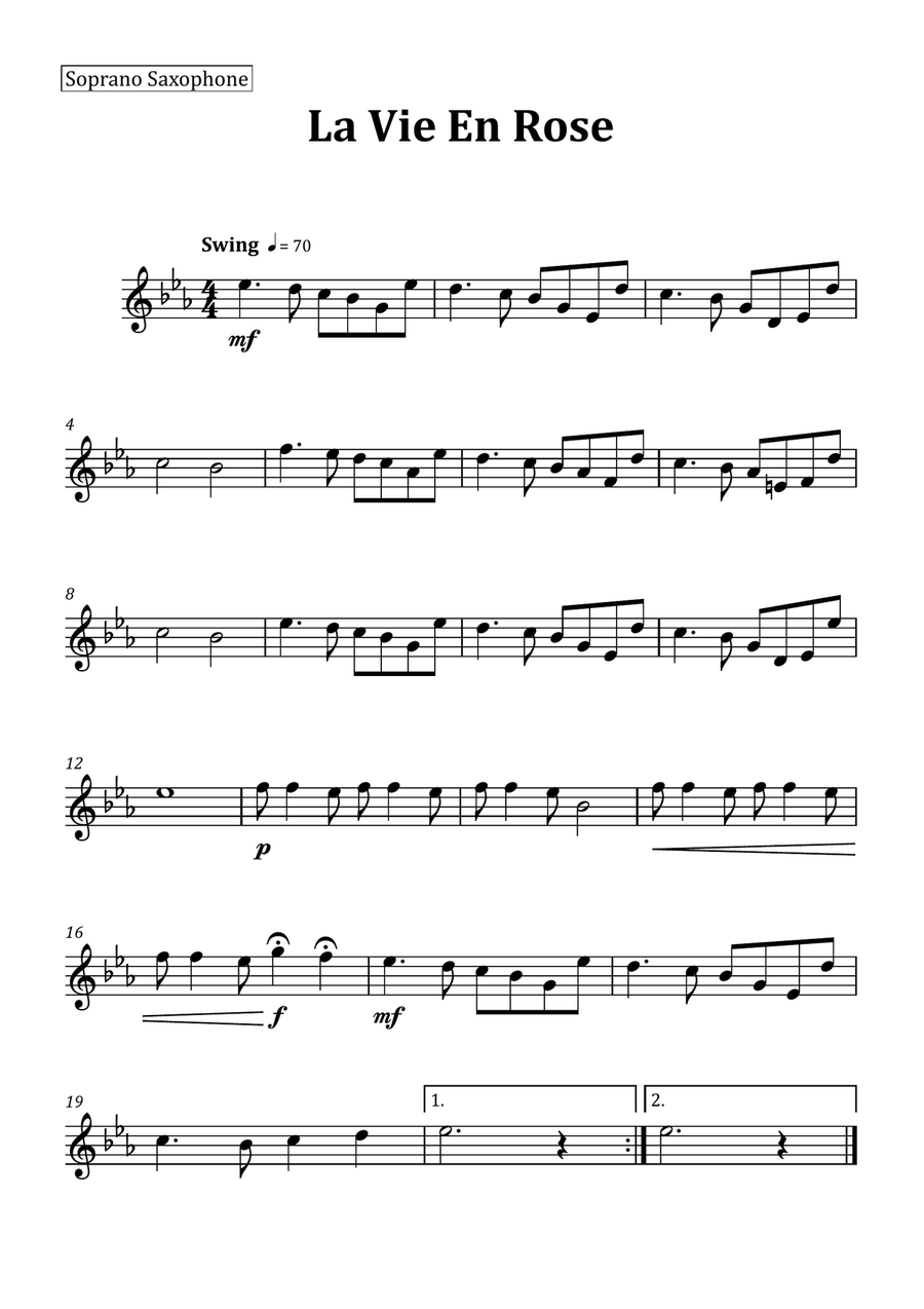 La Vie En Rose Saxophone Quintet scores gallery preview page 4