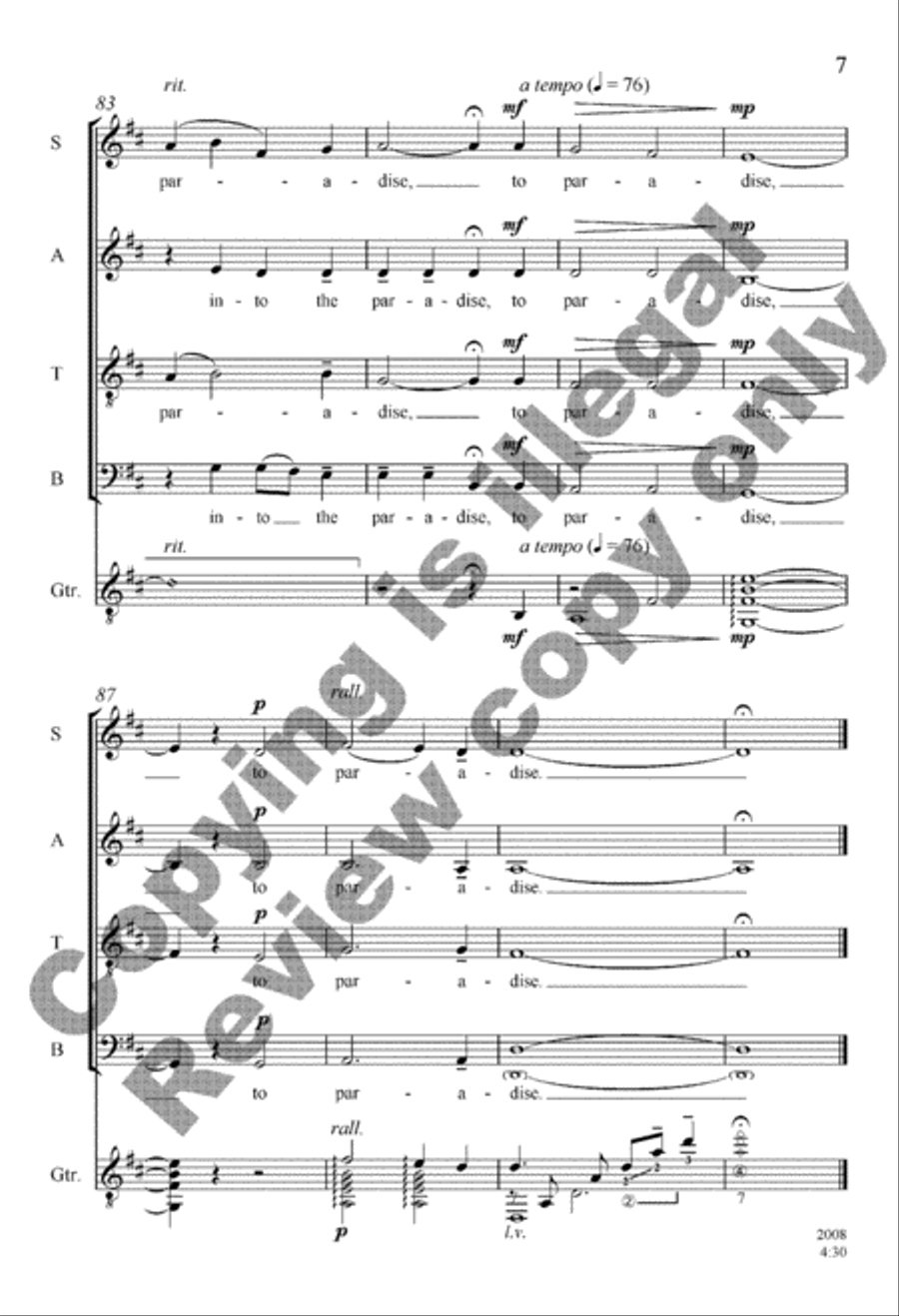 Fourteen Angels 4-Part scores gallery preview page 12
