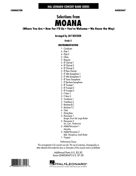 Selections from Moana - Conductor Score (Full Score)