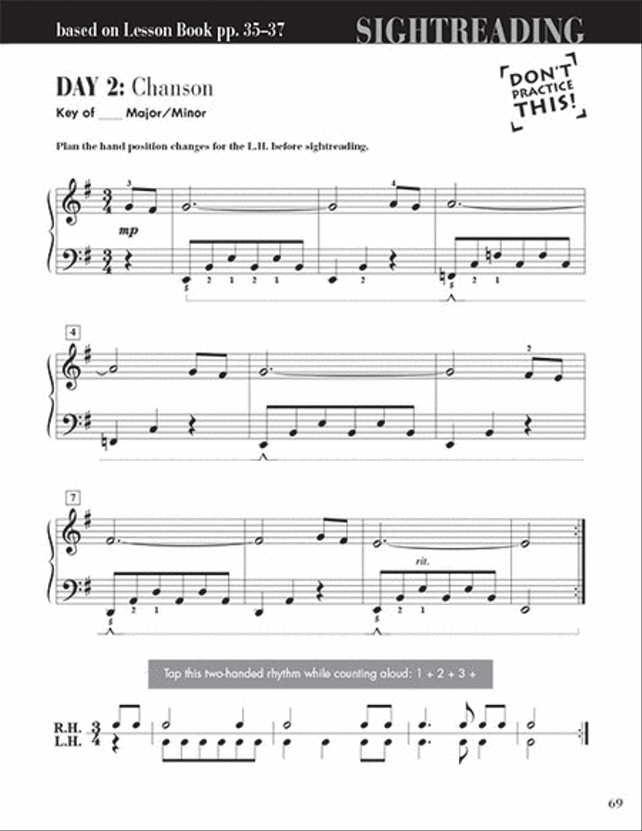 Level 4 - Sightreading Book Piano Method scores gallery preview page 7