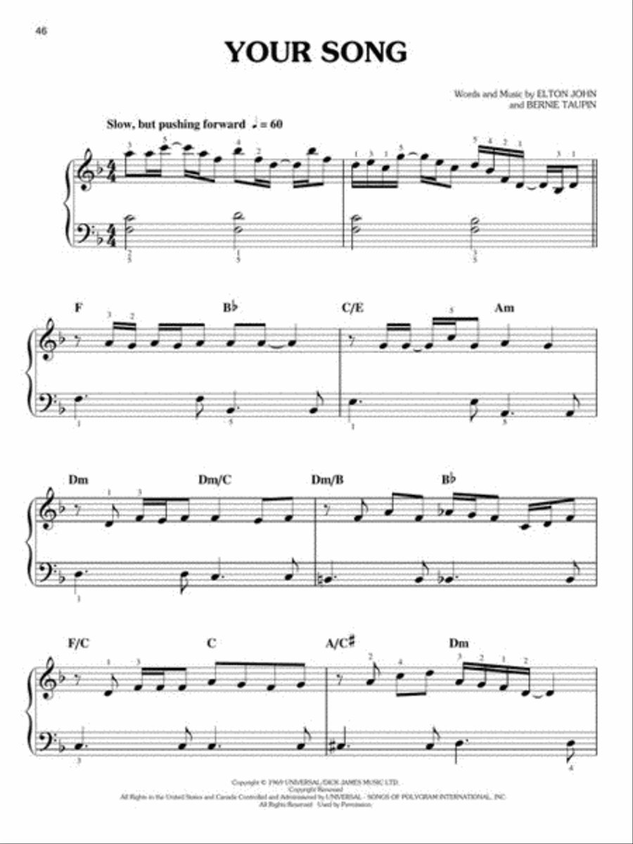 Elton John – Easy Piano Solos Piano, Vocal, Guitar scores gallery preview page 7