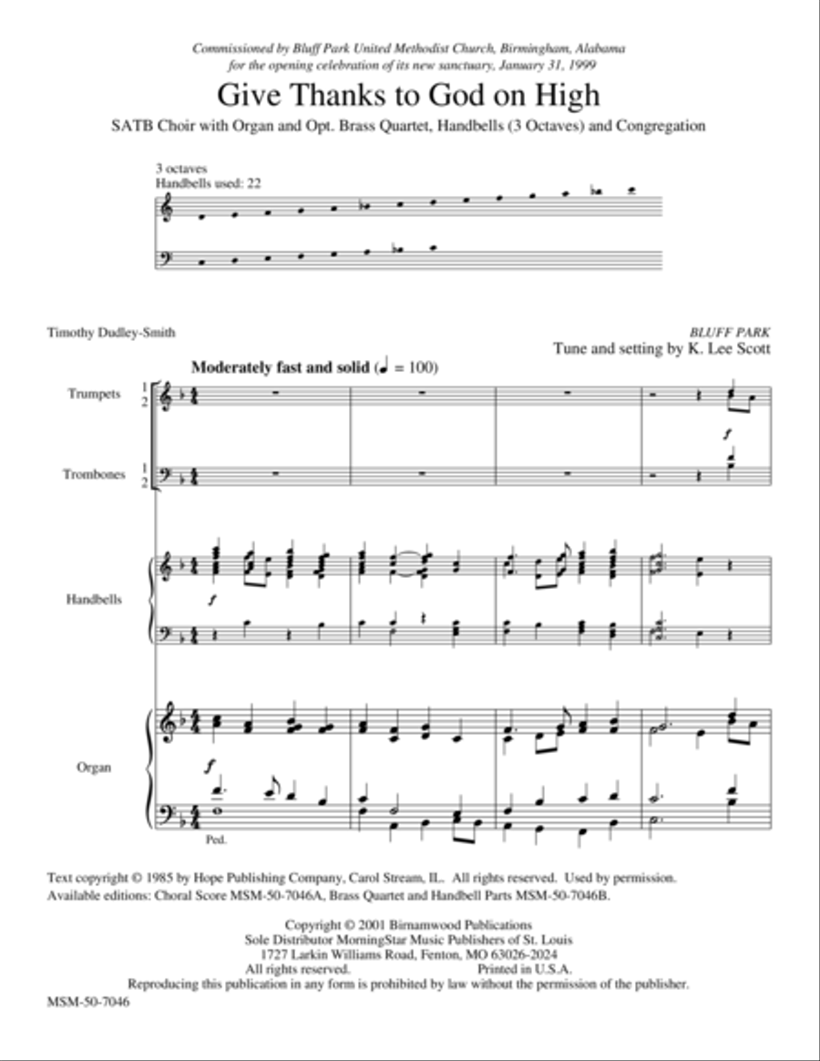 Give Thanks to God on High Choir scores gallery preview page 1