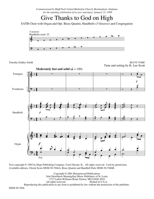 Give Thanks to God on High (Downloadable Full Score)