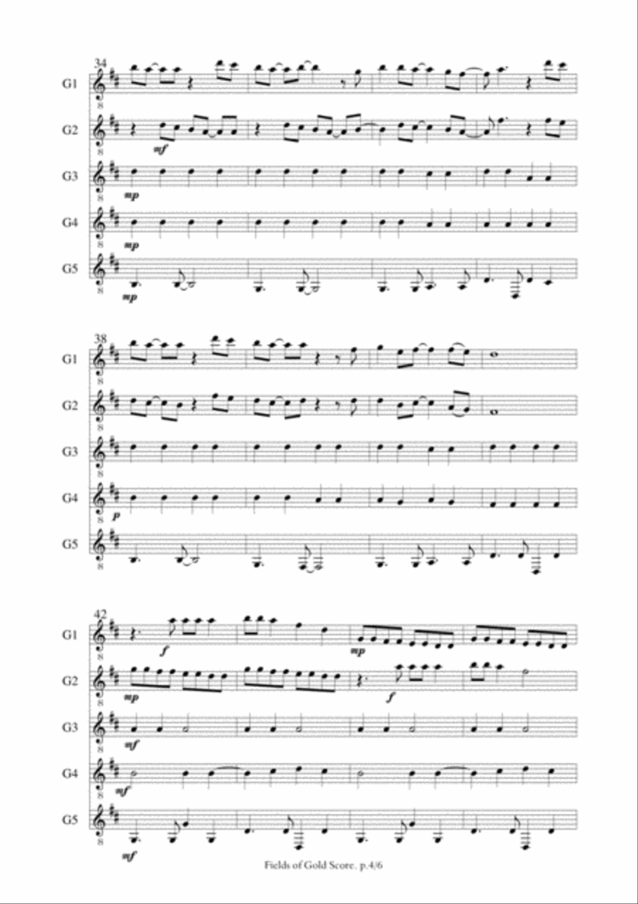 Fields Of Gold Small Ensemble scores gallery preview page 4