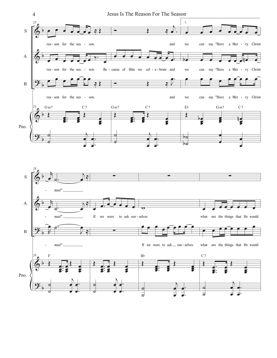 Jesus Is The Reason For The Season (Vocal Trio - (SAB) 3-Part scores gallery preview page 4