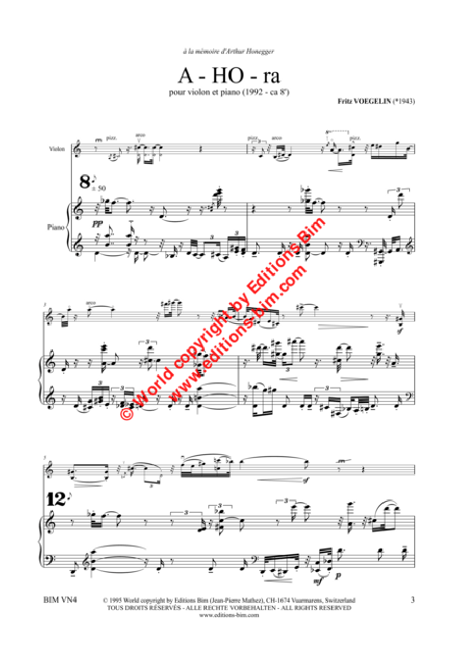 A-Ho-Ra Violin Solo scores gallery preview page 2