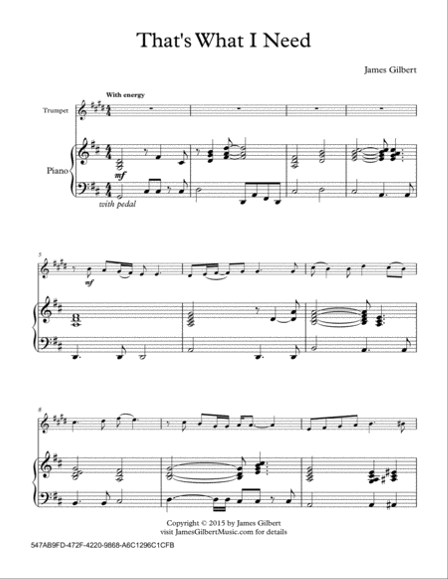That's What I Need That's What I Need Trumpet Solo scores gallery preview page 1