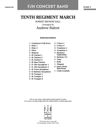 Tenth Regiment March: Score