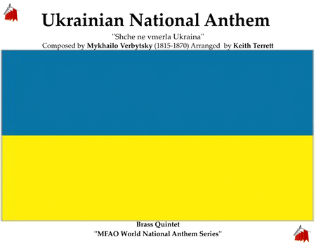 Ukrainian National Anthem ''Shche ne vmerla Ukraina'' for Brass Quintet image number null